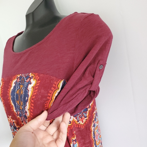 ANTHROPOLOGIE Meadow Rue Wine Solvo Tunic Top S - Picture 6 of 8